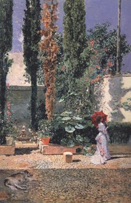 Marsal, Mariano Fortuny y Garden of Fortuny's House (nn02) Norge oil painting art